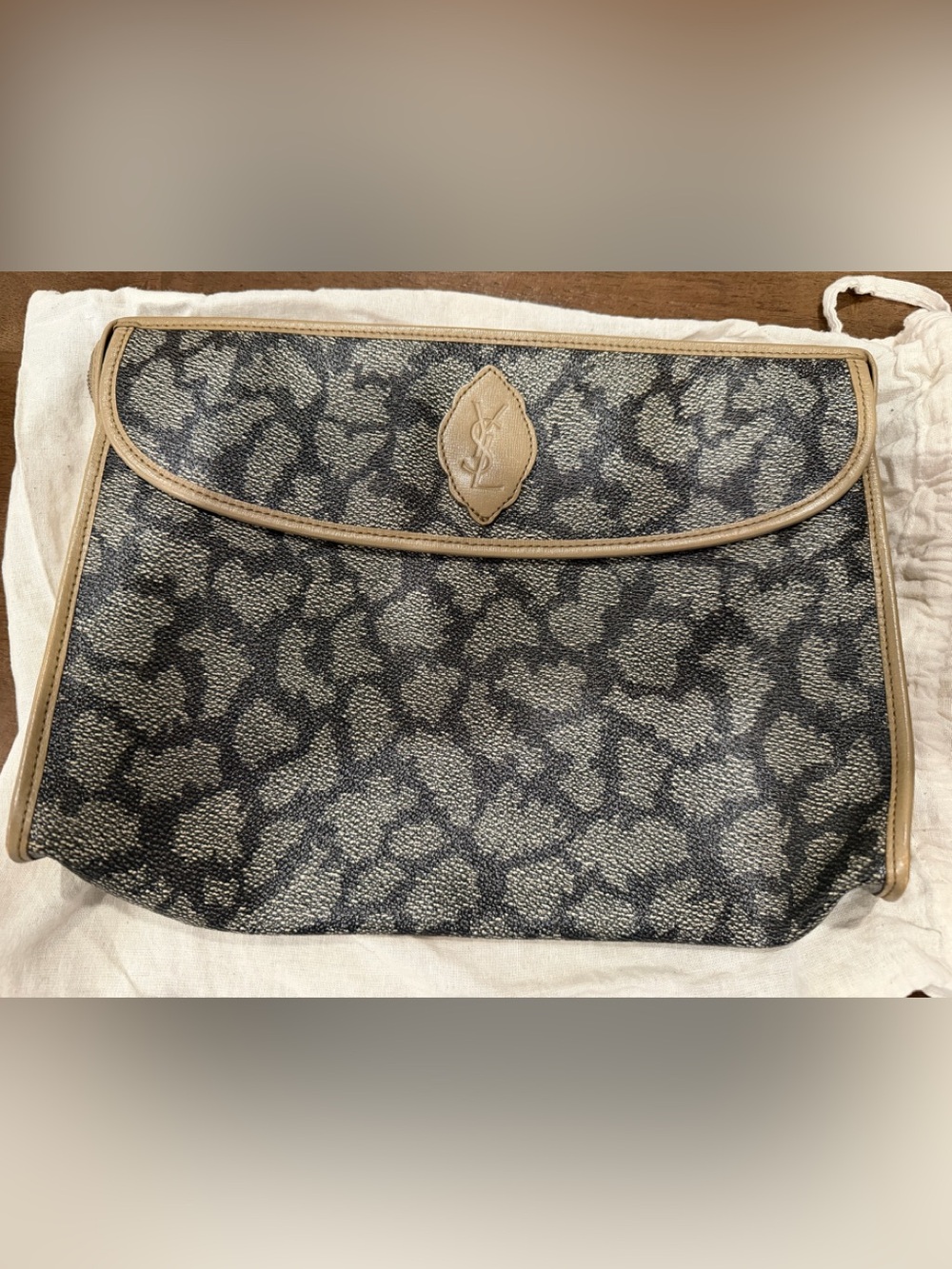 Vintage Yves Saint Laurent YSL Clutch Bag Purse - EUC print